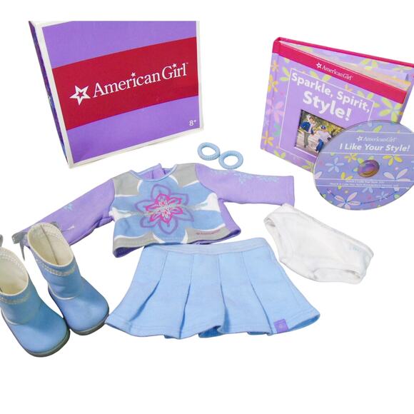 American Girl I Like Your Style MEET OUTFIT BOOK & CD Doll Boots Panties Box VTG - Picture 1 of 10